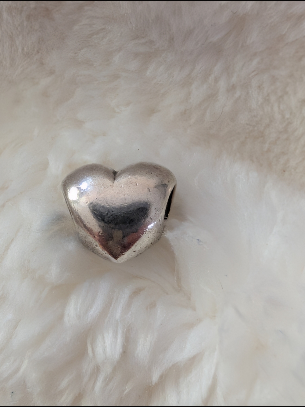 Authentic Pandora Retired Plain Love HeSilver Heart Bead Charm - Women's Jewelry